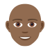 👨🏾‍🦲 man: medium-dark skin tone, bald display on JoyPixels